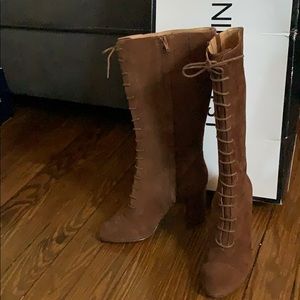 Women’s Nine West Brown Suede Lace-up Boots